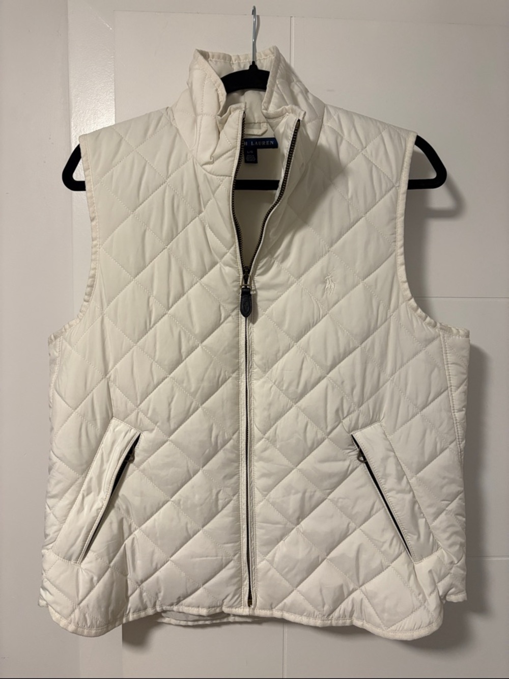 Ralph Lauren Cream Quilted Puffer Vest